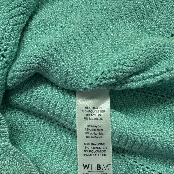 WHBM | Mint Green with silver sparkle Sleeveless Knit Top | L | Very Good Cond - Picture 6 of 8